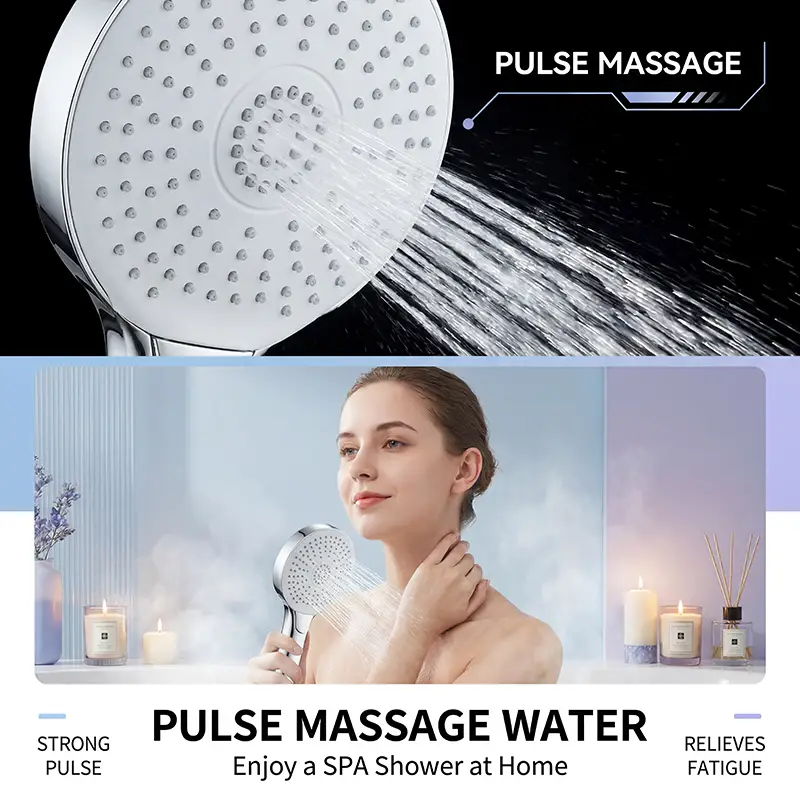 Tombol Desain Kamar Mandi Aliran Dapat Disesuaikan Pancuran Tangan Persegi ABS