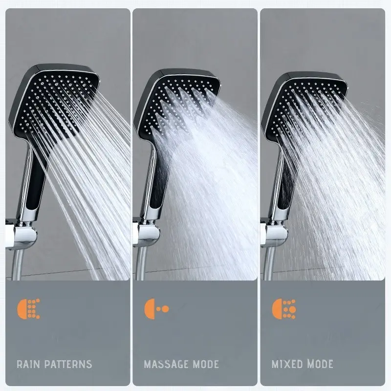 Self Cleaning Handheld Shower Head With Anti Clog Silicone Nozzles
